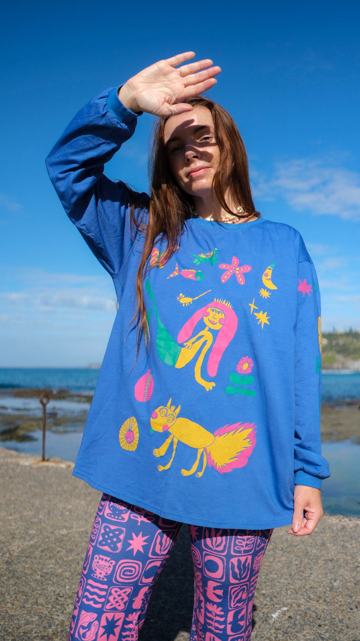 Queens Long Sleeve T-shirt - Cobalt
