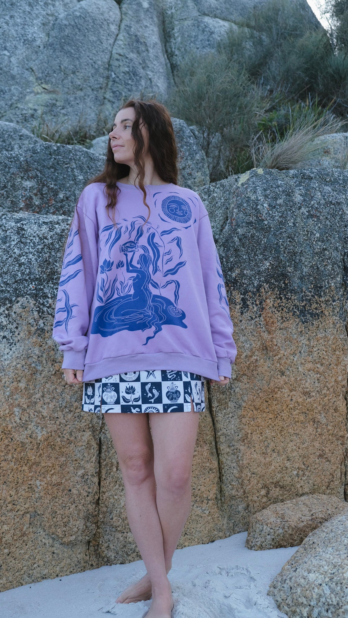 Water Bearer Jumper - Lavender and Cobalt