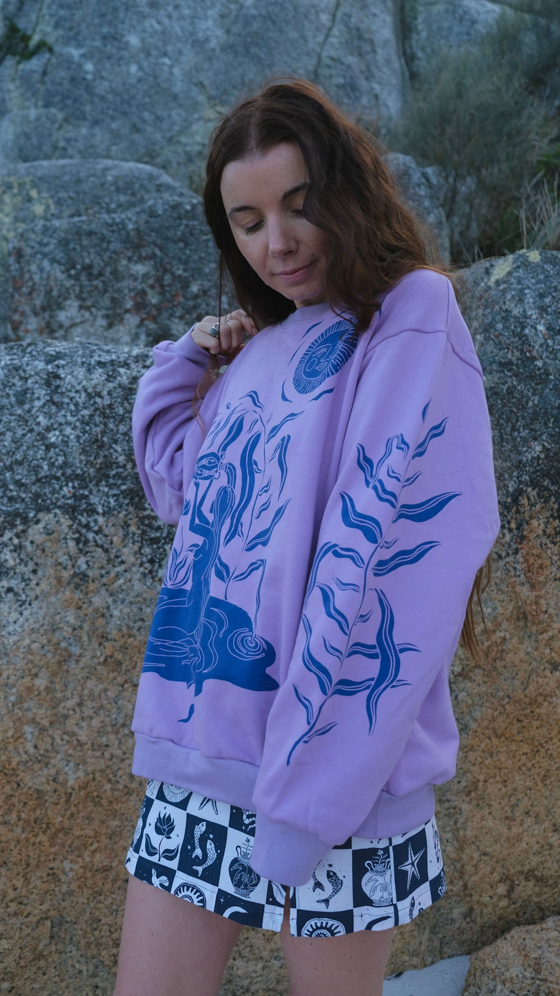 Water Bearer Jumper - Lavender and Cobalt