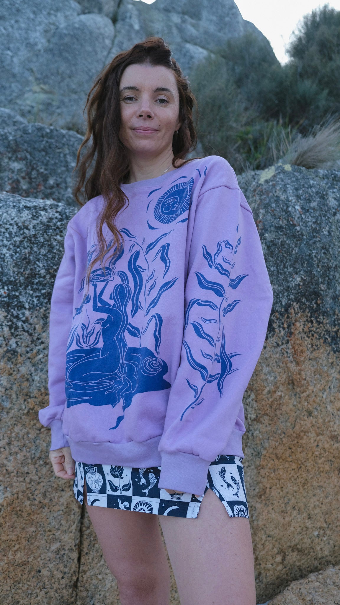 Water Bearer Jumper - Lavender and Cobalt