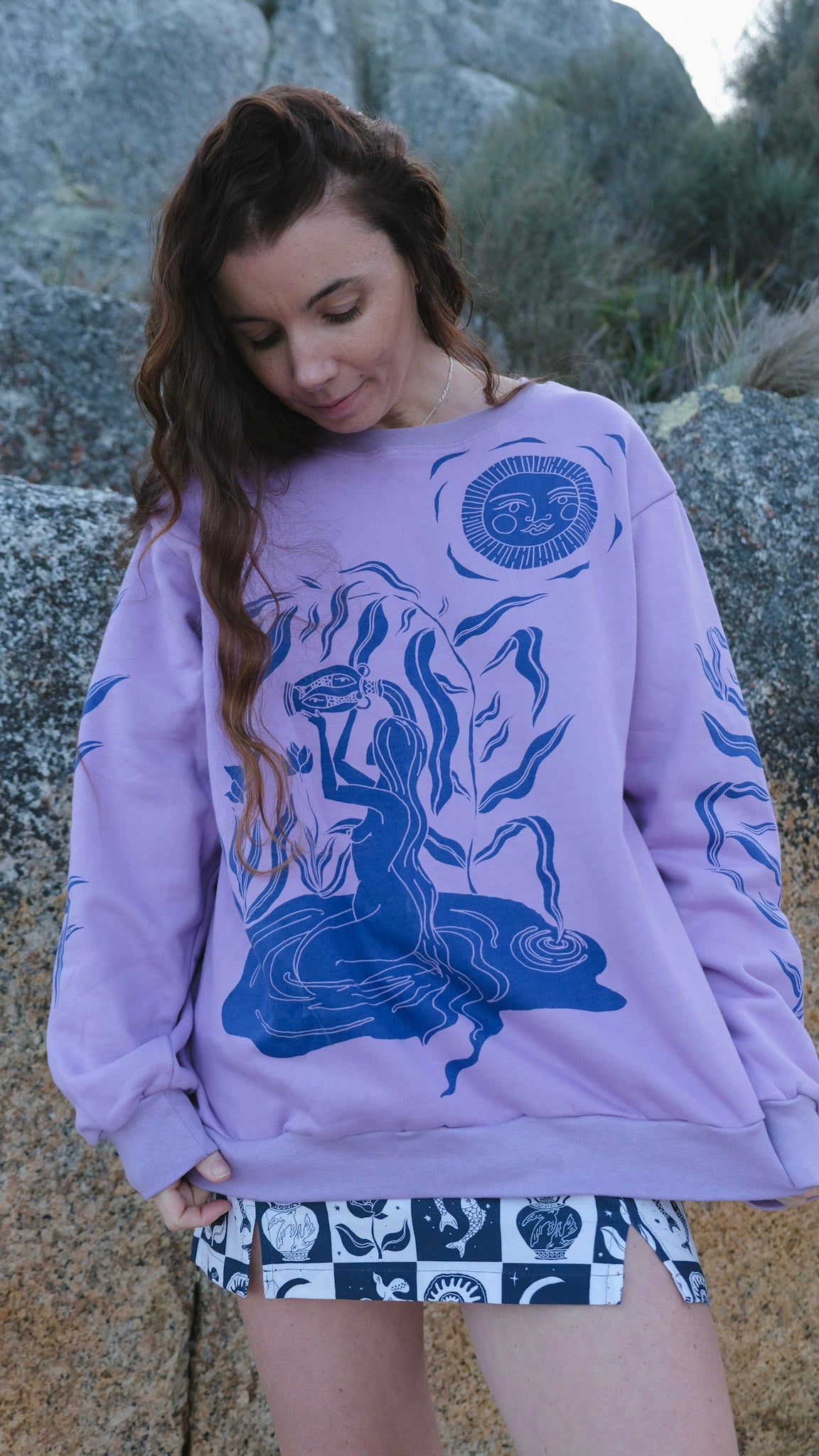 Water Bearer Jumper - Lavender and Cobalt