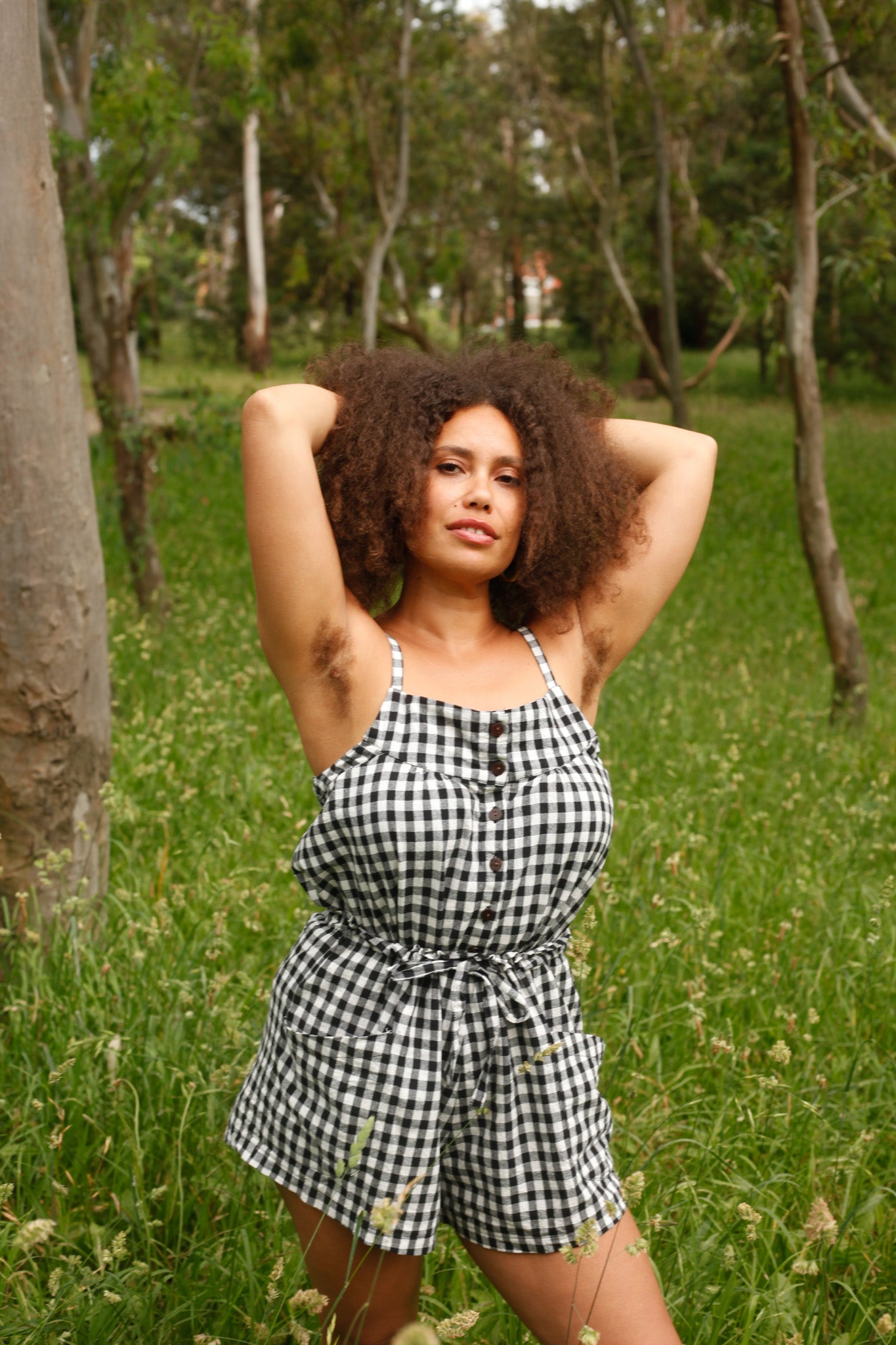 Black Gingham Swing Top